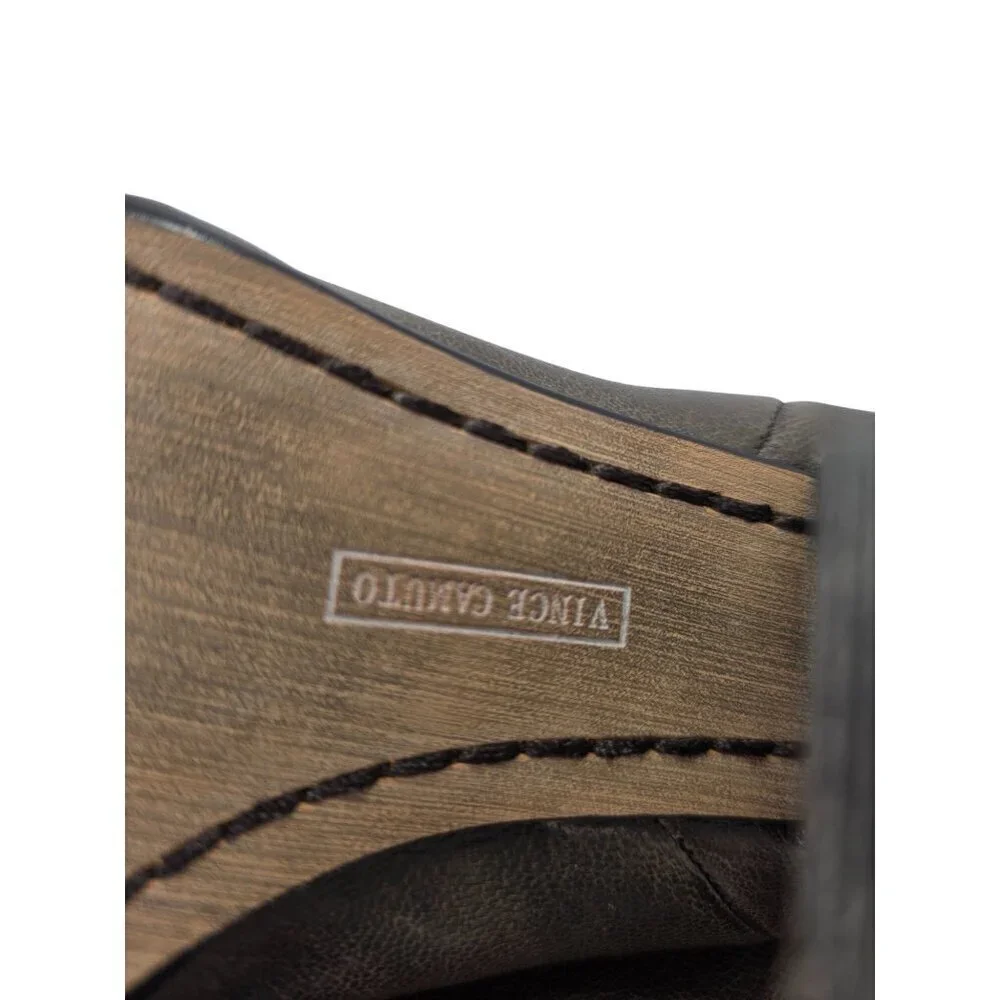 Vince Camuto Leather FoldOver Ankle Boot Women Sz 9 Taupe Brn 4